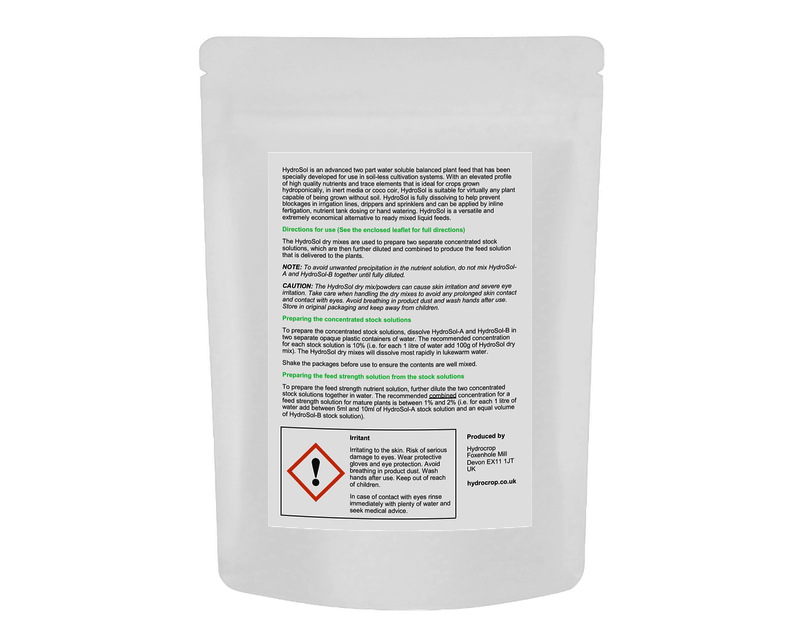 Hydrocrop HydroSol soluble powder complete hydroponic nutrients