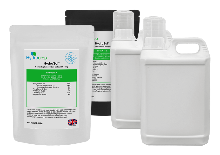 Hydrocrop HydroSol soluble powder hydroponic nutrients kit