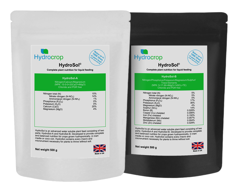 Hydrocrop HydroSol soluble powder complete hydroponic nutrients