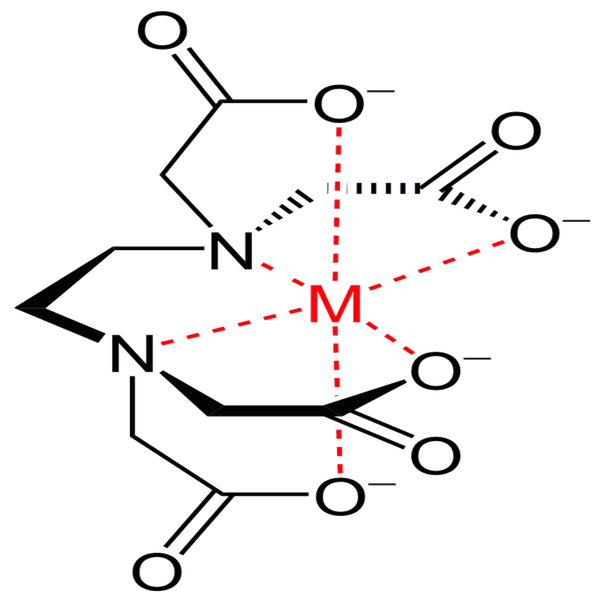 Chemical structure of metal EDTA chelate